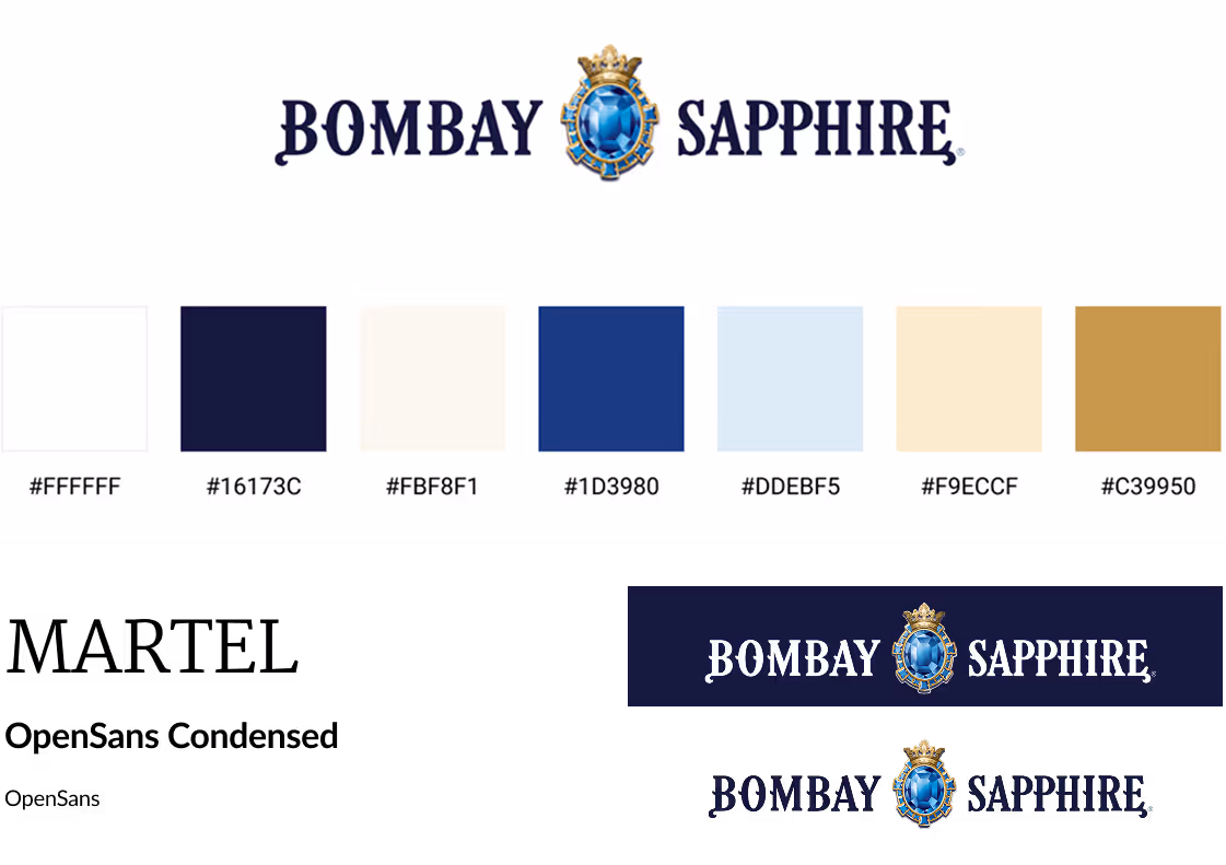 Charte graphique Bombay Sapphire
