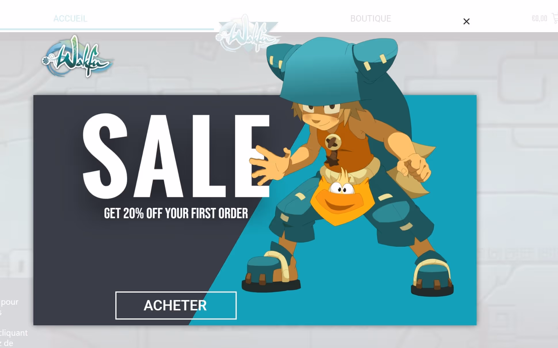 wakfu sale popup